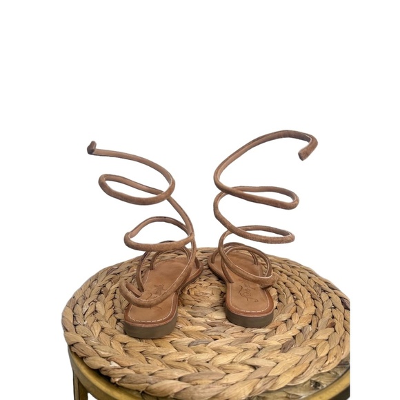 Free People Havana Sandals Womens Size 36 Taupe Gladiator Lace Up Boho festival - Picture 7 of 8